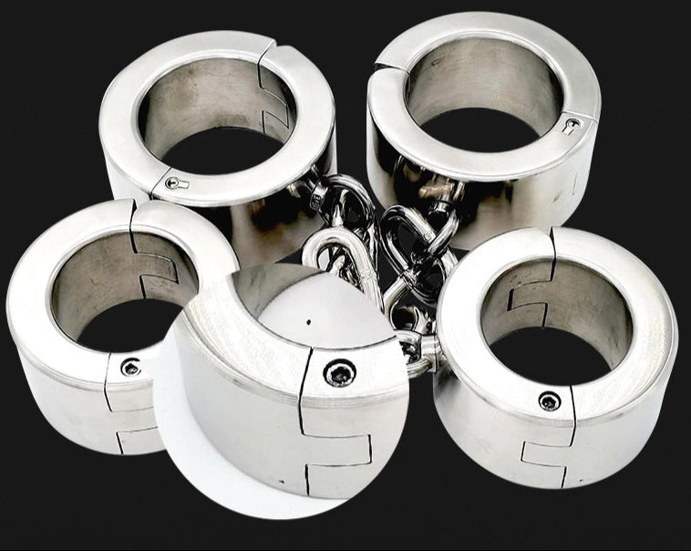 Image of Manufacturer stainless steel extra heavy shackles for women metal adult sex toys for men to restrain one piece dropship